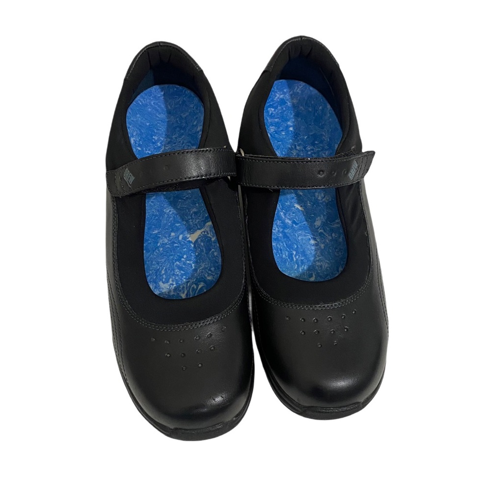 Drew Rose Mary Jane Flats Black Leather Orthopedic Support Slip-On Size 11